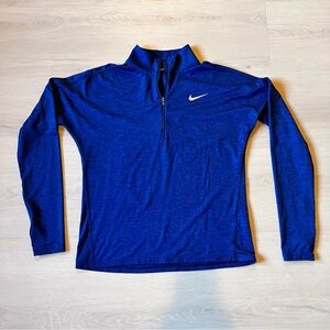 Nike Women's Running Dri-Fit Quarter Zip Blue Long Sleeve Shirt Size S
